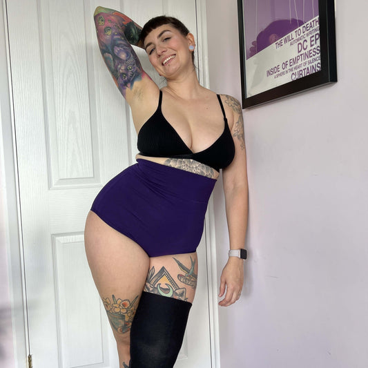Organic Cotton Super High Waist Knickers - Suffragette Purple